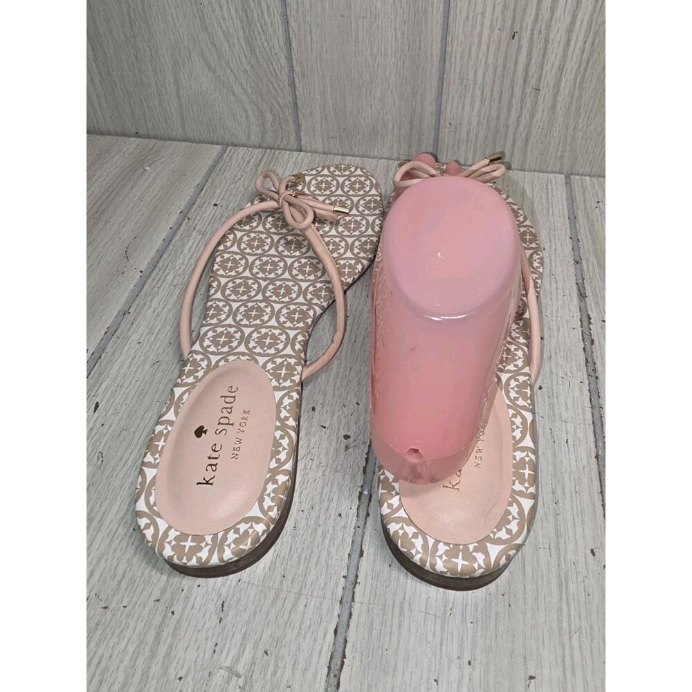 Kate Spade Mistic Leather Thong Sandals US 9M Pink Flip Flops New Summer Beachy - Picture 3 of 6